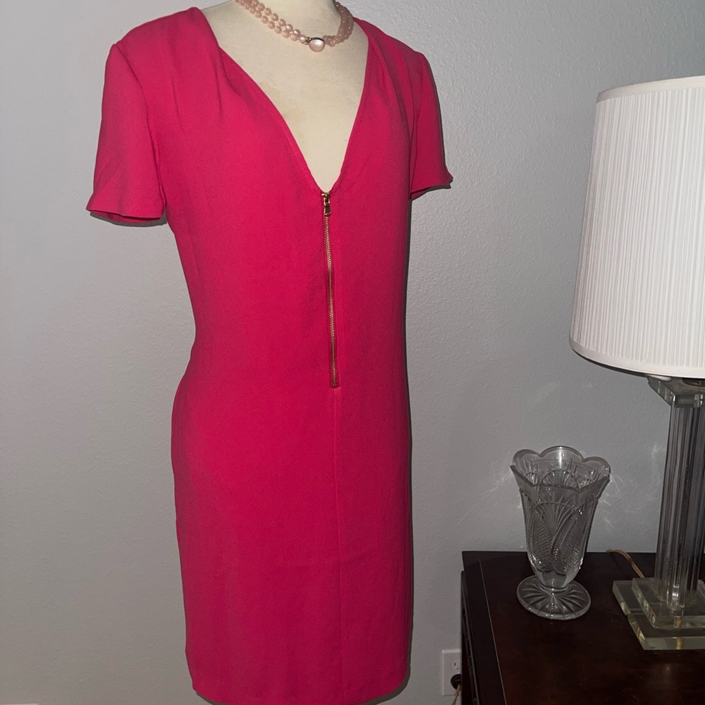 Trina Turk Hot Pink Mini Dress with Front Zipper
